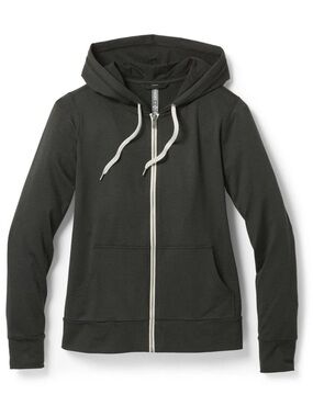 Vuori Halo Performance Hoodie Medium M Black Heather Full Zip Jacket Lightweight